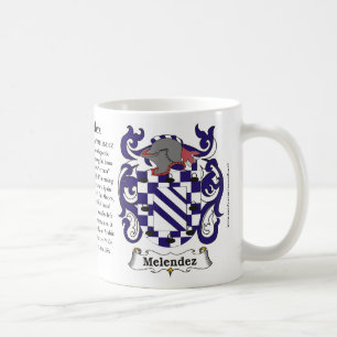 Melendez, ursprung, det menande och vapenskölden kaffemugg