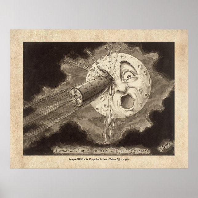 Méliès Le Voyage dans la Lune Tableau 9 Poster (Framsidan)