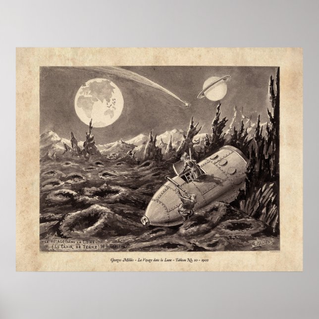Méliès Voyage dans la Lune Tableau 10 Poster (Framsidan)