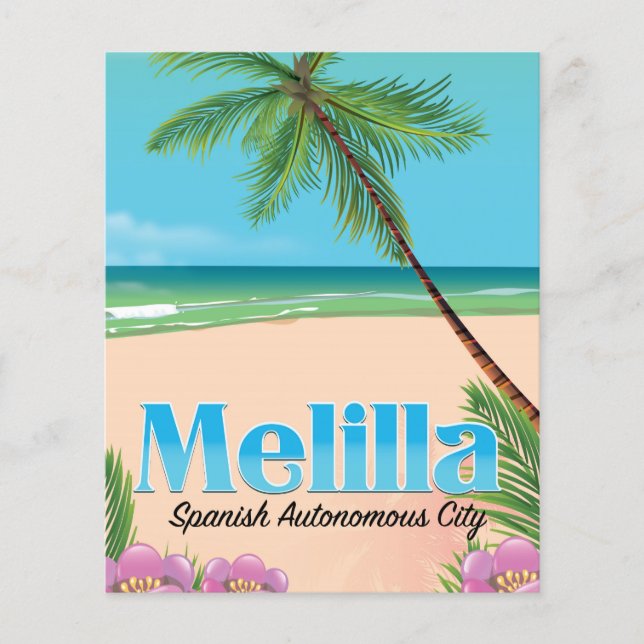 Melilla spanska autonom region resa affisch. (Framsida)
