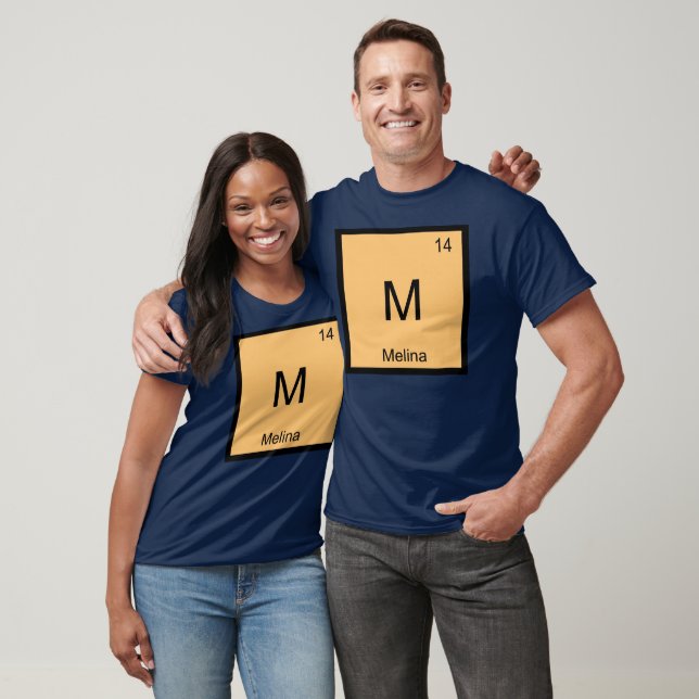 Melina Namn kemi Inslag Periodic Bord T-shirt (Unisex)