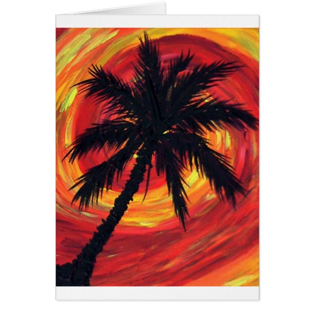 melindas stormiga palm hälsningskort (Framsidan)