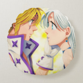 Meliodas och Elizabeth Rund Kudde