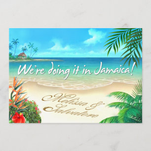 Melissa Exotic Beach Jamaican bröllop Inbjudningar