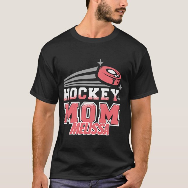 Melissa Hockey Mamma med Puck Womens T Shirt (Framsida)