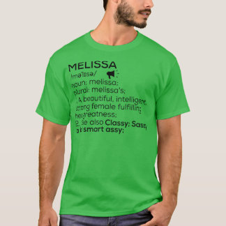 Melissa Namn Definition Melissa Female Namn T Shirt