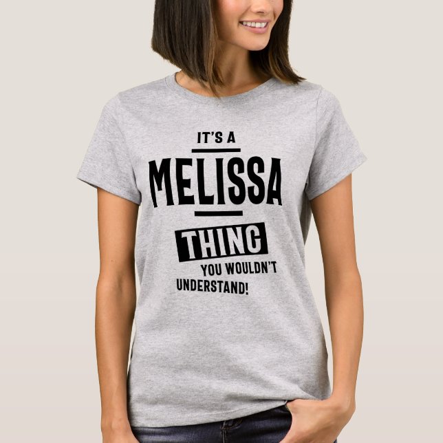 Melissa Personlig Namn Birthday Gift T Shirt (Framsida)