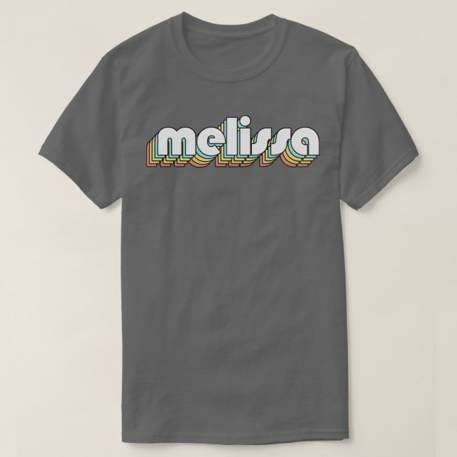 Melissa Retro Rainbow Typography Faded Stil T Shirt (Design framsida)