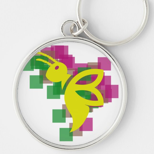 Melissa Rund Silverfärgad Nyckelring (Framsidan)