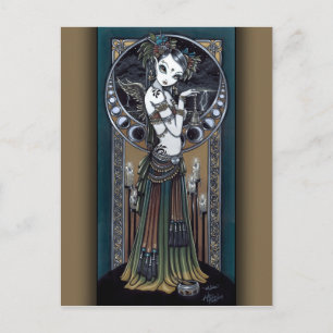 "Melita" Goth Tribal Fusion Storm Angel Postcard Vykort