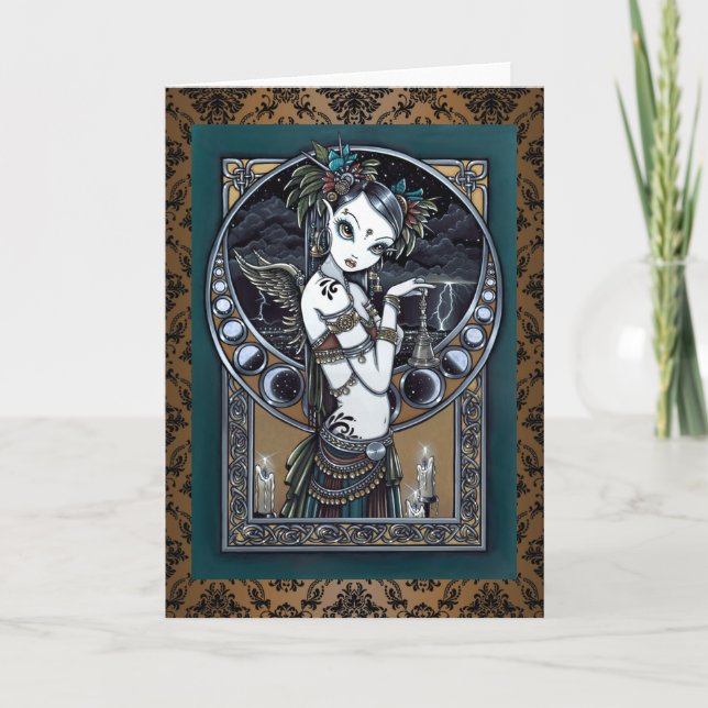 "Melita" Gothic Tribal Fusion Dancer Art Card Kort (Framsida)