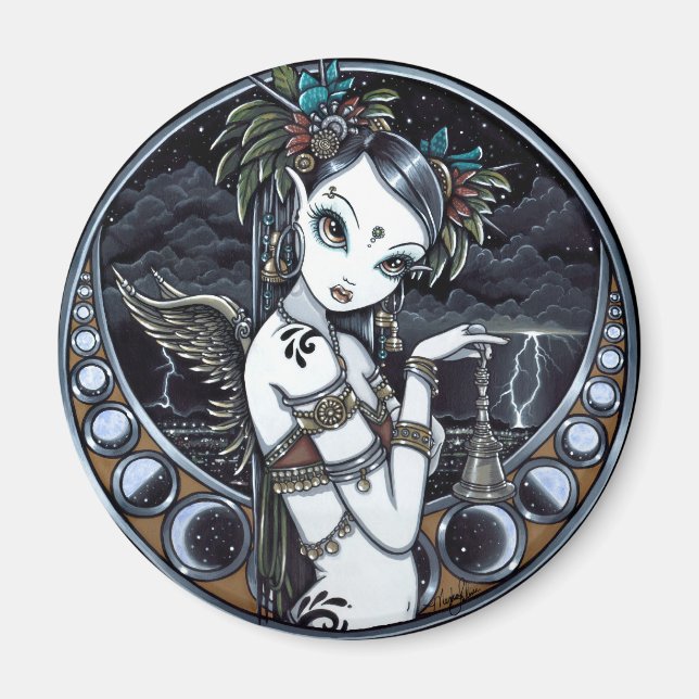 "Melita" Gothic Tribal Fusion Dancer Art Magnet (Framsidan)