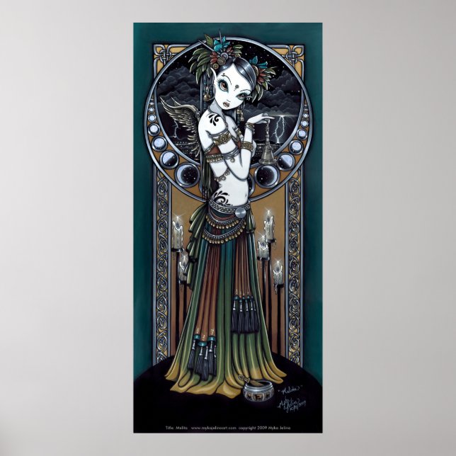"Melita" Gothic Tribal Fusion Dancer Art Poster (Framsidan)
