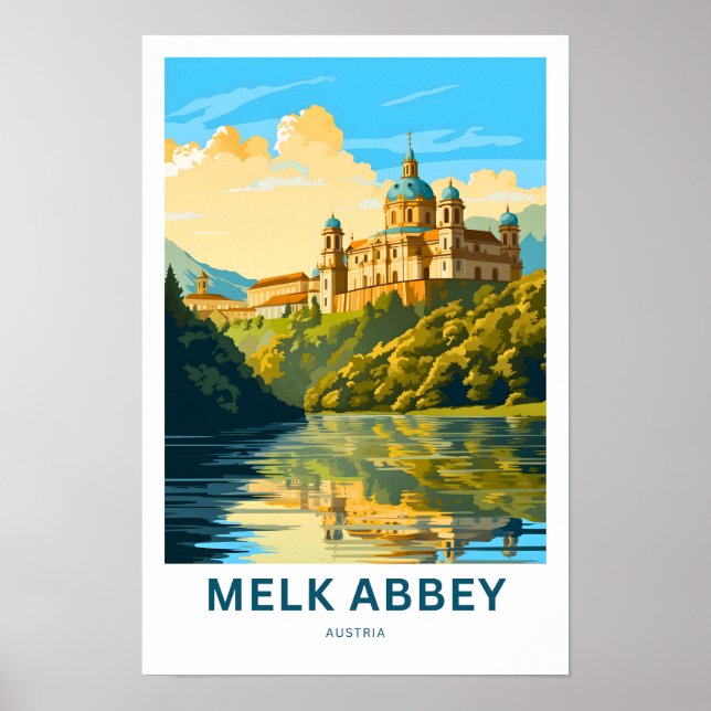 Melk Abbey Austria Travel Print Poster (Framsidan)