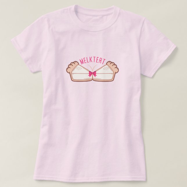 MELKTERT Afrikaans Saffa Expat Boeremeisie T Shirt (Design framsida)