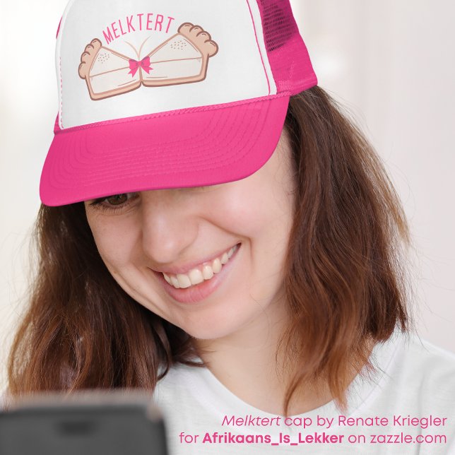 MELKTERT AfrikaRené Boeremeisie Keps (Afrikaanse humor - Afrikaans pun / meme MELKTERT cap by Renate Kriegler for Afrikaans_Is_Lekker.)