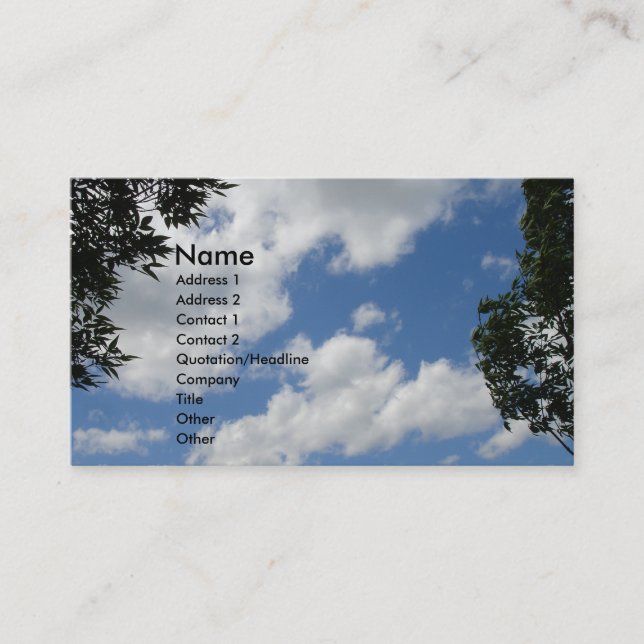 Mellan 2 Träd Affärskort Visitkort (Framsida)