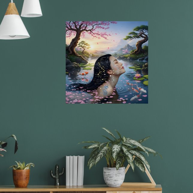 "Mellan Blommar och formel"- Ett digitalt Porträtt Poster (Vardagsrum 1)