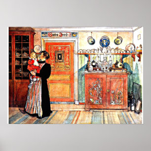 Mellan jul och New Aco, Carl Larsson art Poster