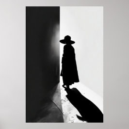 Mellan ljus och skugga: Ett minimalistiskt Silhoue Poster
