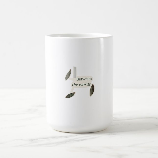 Mellan orden pressad bladcollage kaffemugg (Center)