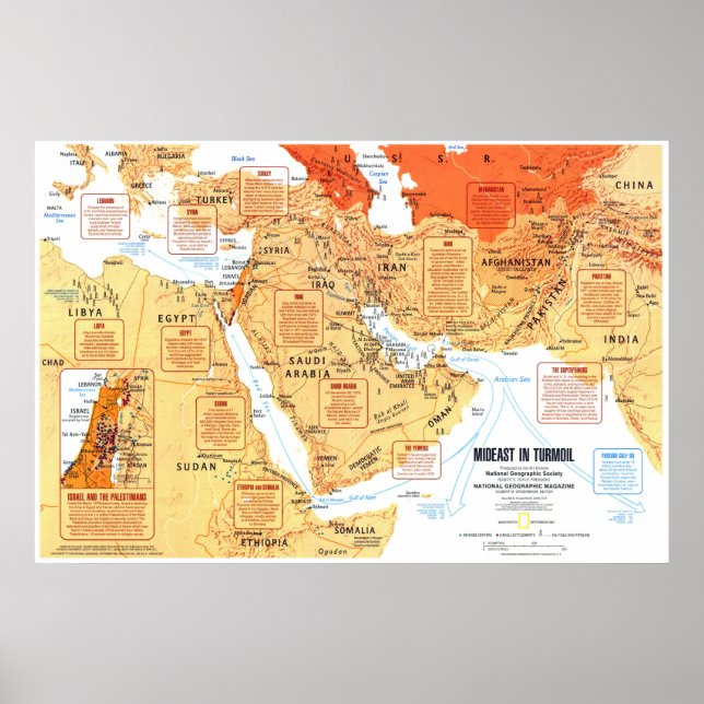 " Mellan östern: 1980 Mideast in Turmoil... Poster (Framsidan)