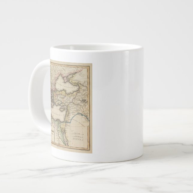 Mellan östern Atlas Karta Jumbo Mugg (Framsida vänster)