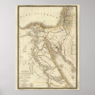 Mellan östern atlas karta poster