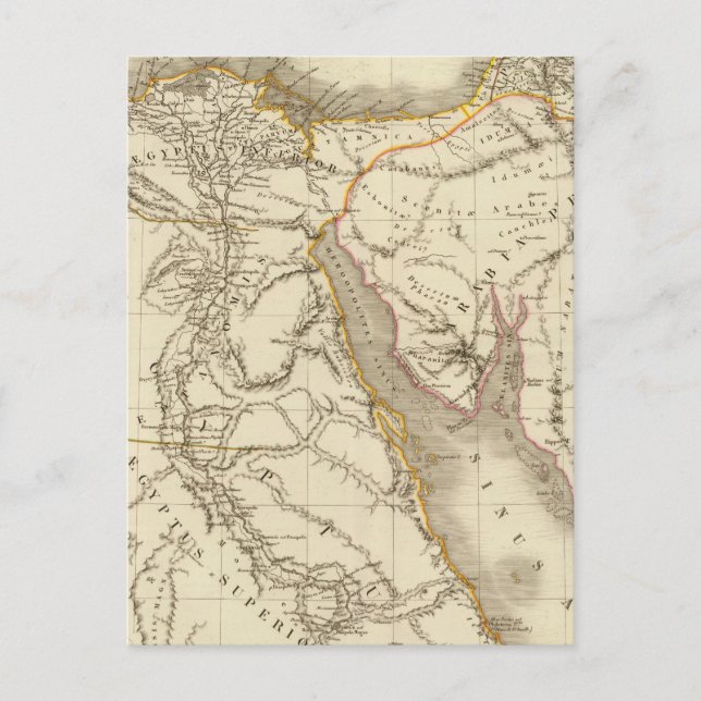 Mellan östern atlas karta vykort (Framsida)