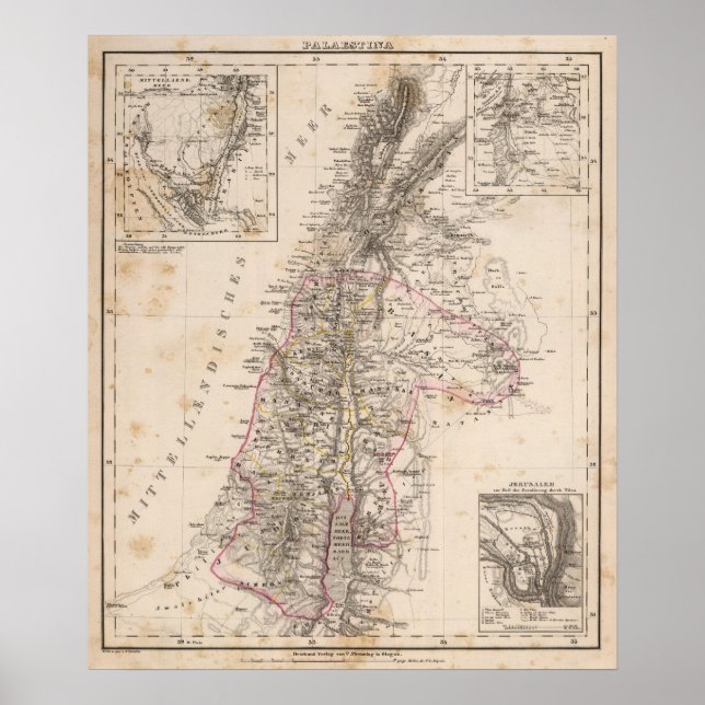 Mellan östern, Palestina Poster (Framsidan)
