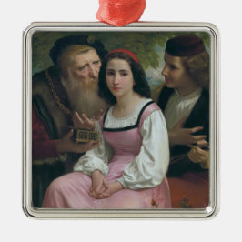 Mellan rikedom och kärlek (av Bouguereau) Julgransprydnad Metall