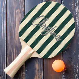 Mellan sekelskiftet polostripad sälggrön målad nam pingisracket