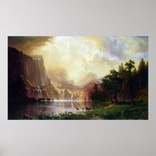 Mellan Sierran Nevada-bergen av Bierstadt Poster