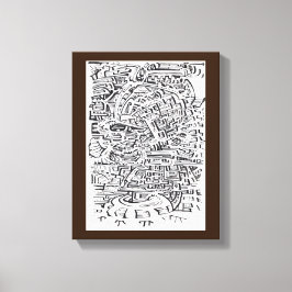 Mellan-ställe, india bläck teckning canvastryck