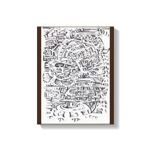 Mellan-ställe, india bläck teckning