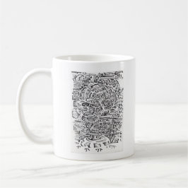 Mellan ställe och bläck teckning kaffemugg