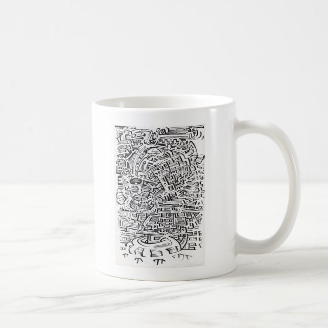 Mellan ställe och bläck teckning kaffemugg (Höger)
