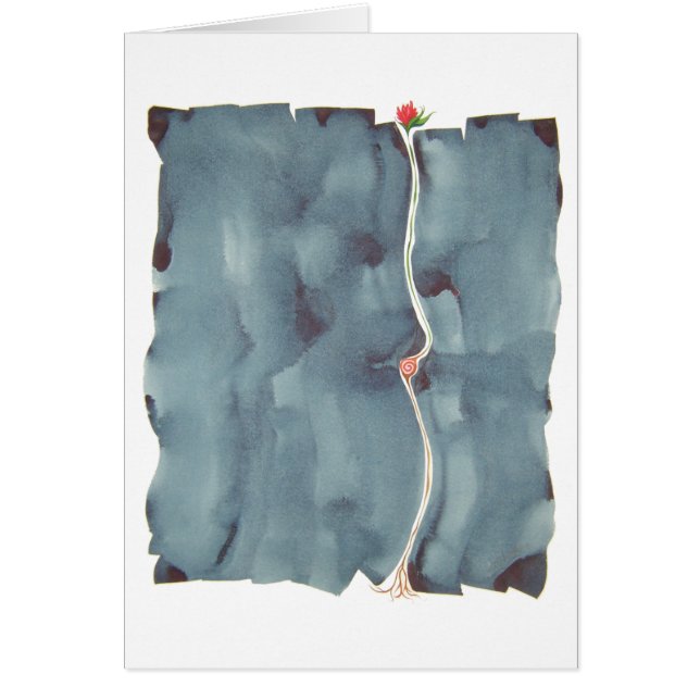 Mellan stenen och det hårda ställekortet hälsningskort (Framsidan)