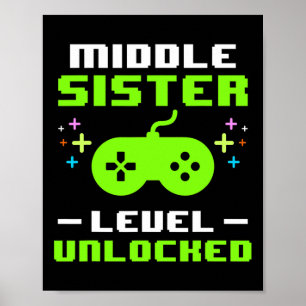 Mellan systernivå upplåst Spelande Spelare Äldre s Poster