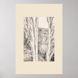 Mellan träden Cornwall Eleanor Hughes Nytryck Poster