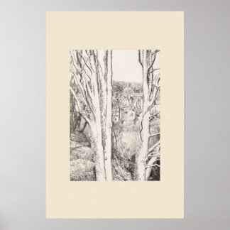 Mellan träden Cornwall Eleanor Hughes Nytryck Poster