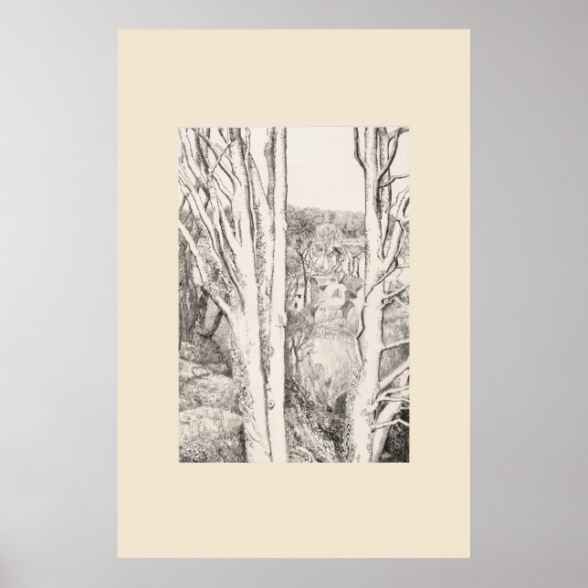 Mellan träden Cornwall Eleanor Hughes Nytryck Poster (Framsidan)