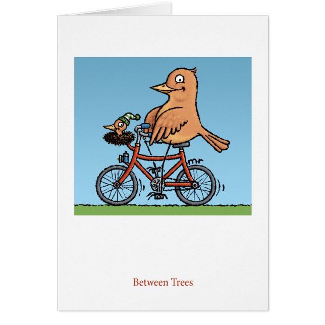 Mellan trädfågelkortet hälsningskort (Framsidan)