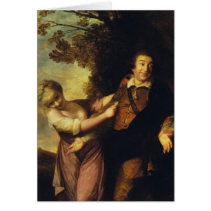 Mellan Tragedy och Comedy - David Garrick Hälsningskort