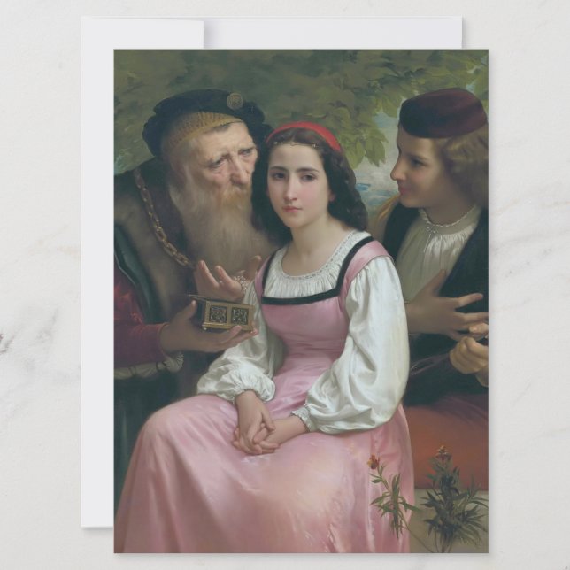Mellan Wealth och Kärlek (av Bouguereau) Kort (Framsida)