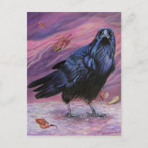 Mellan World Raven Postcard av Michaeline McDona Vykort