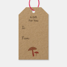 Mellanårens svampar Retro Ursprunglig naturkonst Presentetikett