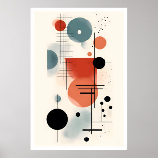 Mellanårhundradets Bauhaus Geometric Art 3 Poster