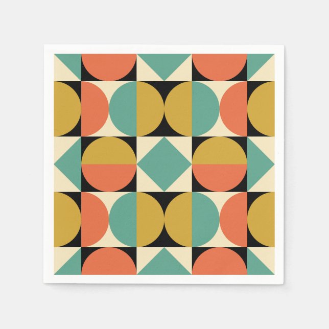 Mellanårhundradets moderna geometriska design pappersservett (Framsidan)