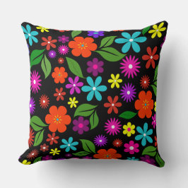 mellanårhundradets moderna retro livfulla blommor kudde
